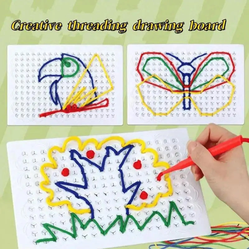 Thread Board For Kids Interactive Early Learning Lacing Toy Imagination Development For Birthday Kids Boys Girls Home School